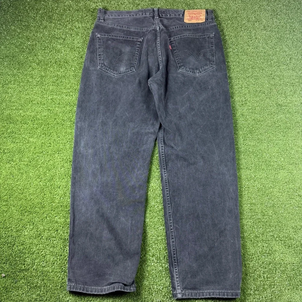 Vintage Levis 550 Relaxed Fit Jeans Mens 36x30 Faded Black Denim Made in Canada